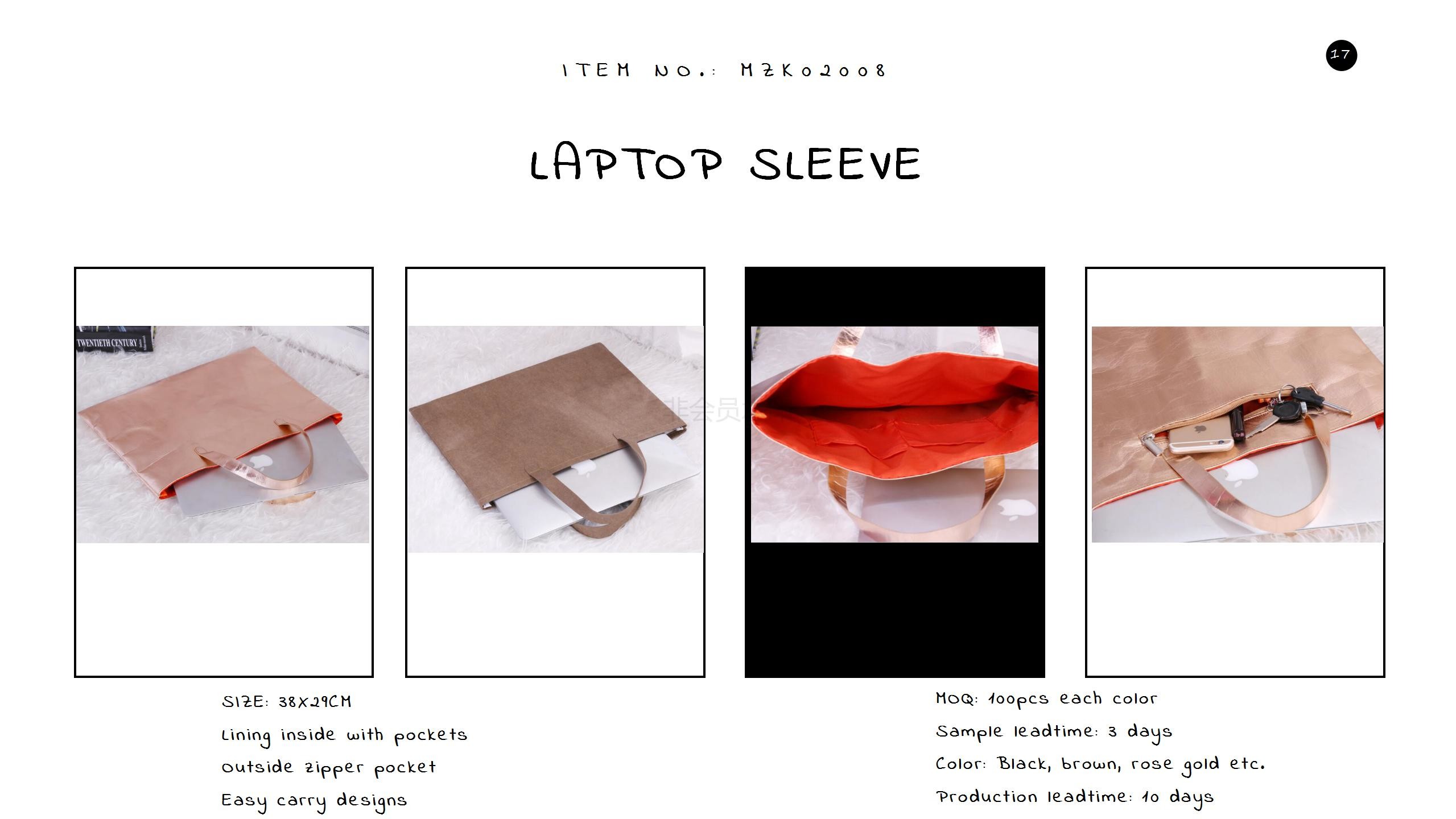 ECO-Friendly washable kraft paper  laptop bag